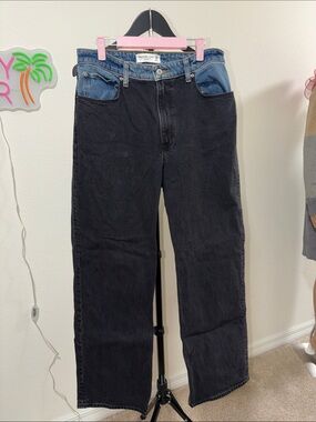Abercrombie & Fitch Men’s Two-Tone Black and Blue Jeans 30/10